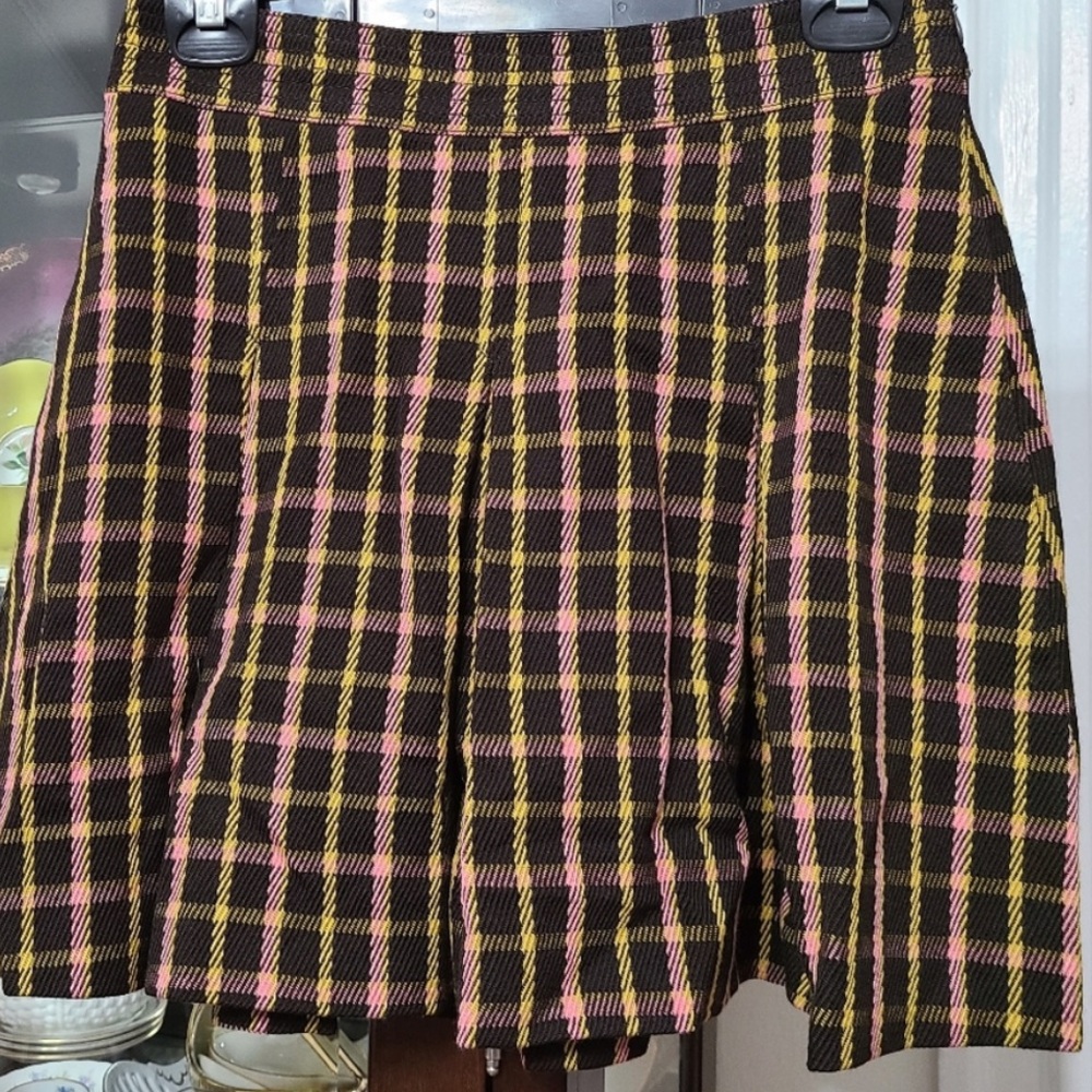 Moschino brown & pink pleated skirt